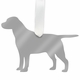 labrador christmas ornament - silver