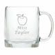 large glass mug - apple teacher name
