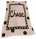 large polka dot and name throw blanket
