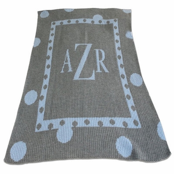 large polka dot monogram blanket