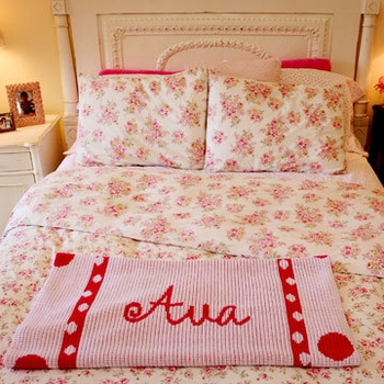 large polka dot monogram blanket