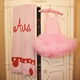 large polka dot monogram blanket