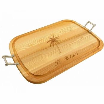 Large Wooden Palm Tree Tray