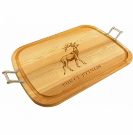 Large Wooden Stag Tray