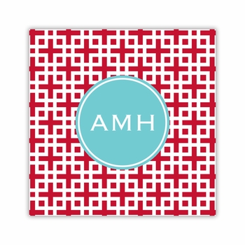 lattice cherry square paper coaster<br>set of 50