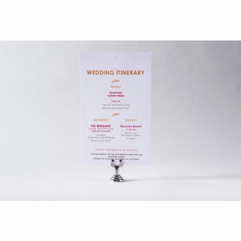 Laura & Rob Wedding Itinerary Card