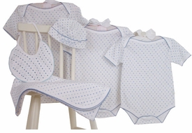 Blue Dots Layette Set, 6 Piece