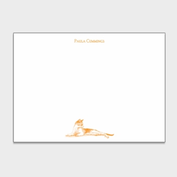 Laying Down Cat Personalized Kids Stationery