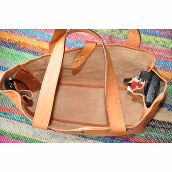 Leather and Canvas Tote with Monogram