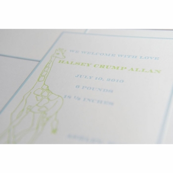 Letterpress Baby Announcement - Halsey