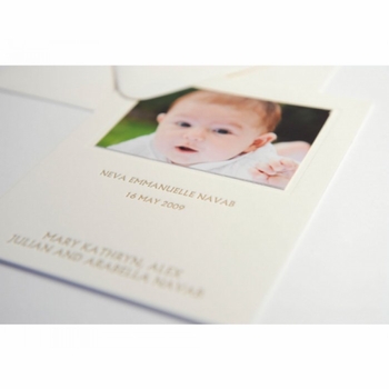 Letterpress Baby Announcement - Neva