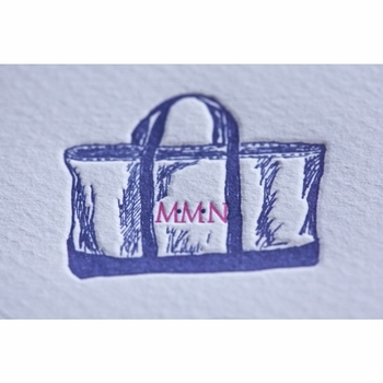 letterpress bag baby announcement - tote