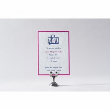 letterpress bag baby announcement - tote