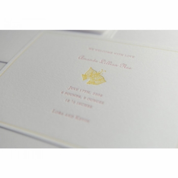 Letterpress Butterfly Baby Announcement - Amanda