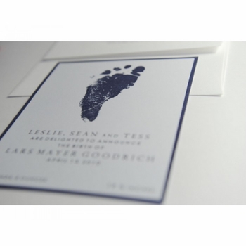 Letterpress Footprint Baby Announcement - Lars