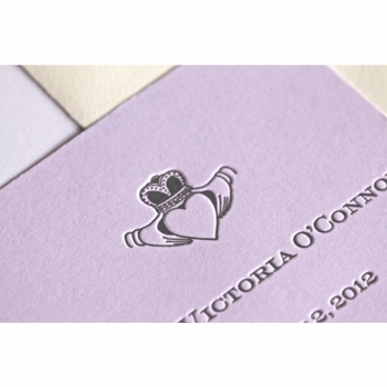 letterpress heart baby announcement - adare