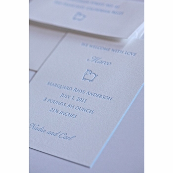 letterpress sheep baby announcement - marco