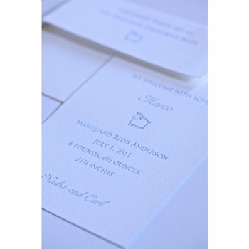 letterpress sheep baby announcement - marco