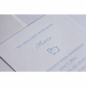 Letterpress Sheep Baby Announcement - Marco