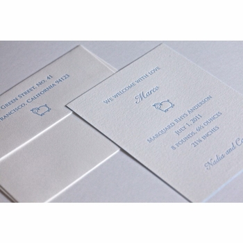 Letterpress Sheep Baby Announcement - Marco