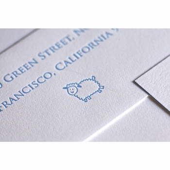 Letterpress Sheep Baby Announcement - Marco
