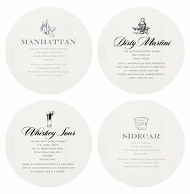 Letterpressed Martini Coasters