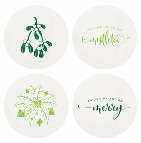 Letterpressed Mistletoe Coasters