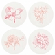 Letterpressed Peonies Coasters
