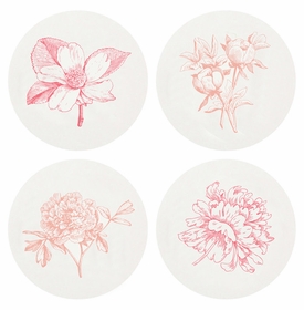 Letterpressed Peonies Coasters