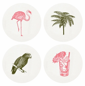 Letterpressed Tropical Coasters