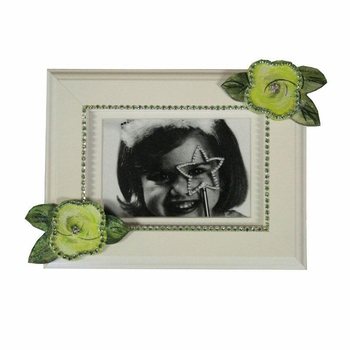 lime roses with bling picture frame