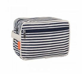 Lined Travel Kit - Striped Navy