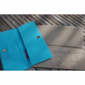 Linen Clutch with Castings