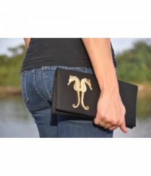 Linen Clutch with Castings
