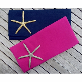 Linen Clutch with Castings