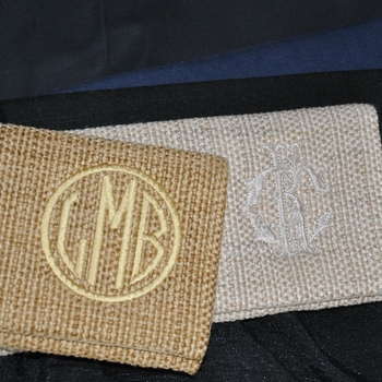 linen clutch with monogram