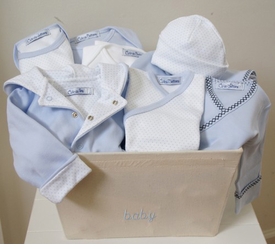 little boy blue layette gift basket