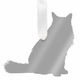 Long Haired Cat Ornament - Silver