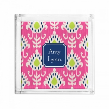 Lucite Tray Petite Mia Ikat Raspberry