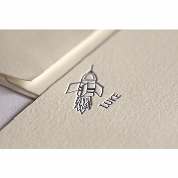 luke rocket baby stationery