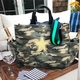luxe NS camo tote with black handles