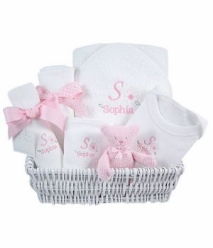 luxury baby gift basket - daisies