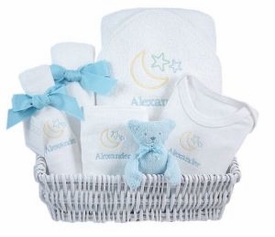 luxury baby gift basket - lullaby blue