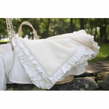 luxury receiving blanket with ruffle