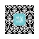 madison damask black square paper coaster<br>set of 50