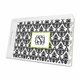madison damask white with black lucite tray - large