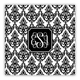 Madison Damask White With Black Square Lucite Tray Insert
