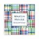 madras patch blue square paper coaster<br>set of 50