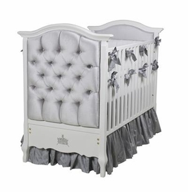majestic silver upholstered bordeaux crib