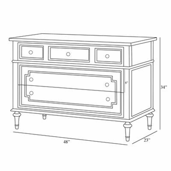 marcheline chest - white with silver gilding